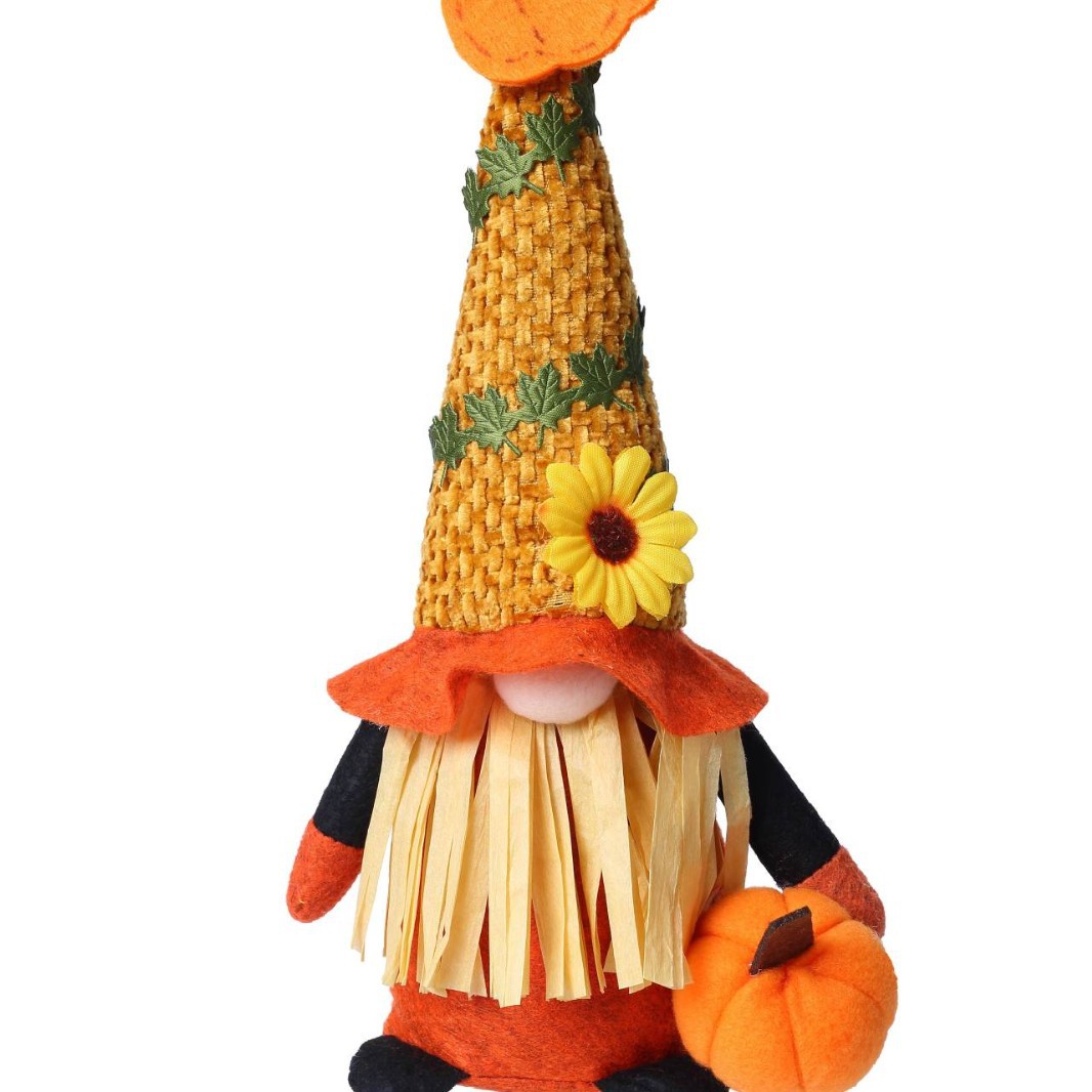 Nuevo festival de cosecha de felpa de Acción de Gracias transfronterizo decoración muñeca sin rostro calabaza hoja de arce Rudolph decoración lote