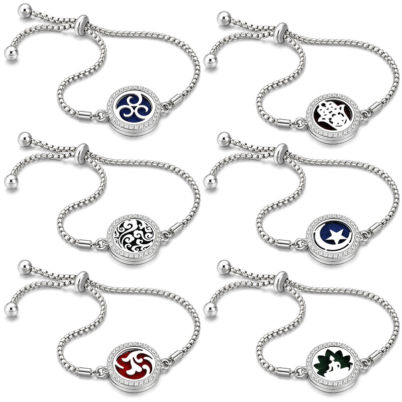 Best-selling European and American vintage hollow-out aromatherapy bracelet, adjustable stainless steel essential oil diffuser, women's hand jewelry accessory Best-selling European and American vintage hollow-out aromatherapy bracelet, adjustable stainless steel essential oil diffuser, women's hand jewelry accessory