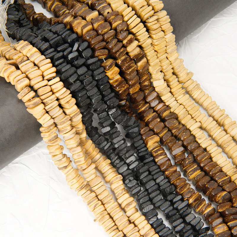 Natural Coconut Shell Pieces Loose Beads Asymmetrical Square Bracelet Spacer DIY Handmade Beaded Hat Clothing Accessories with Beads