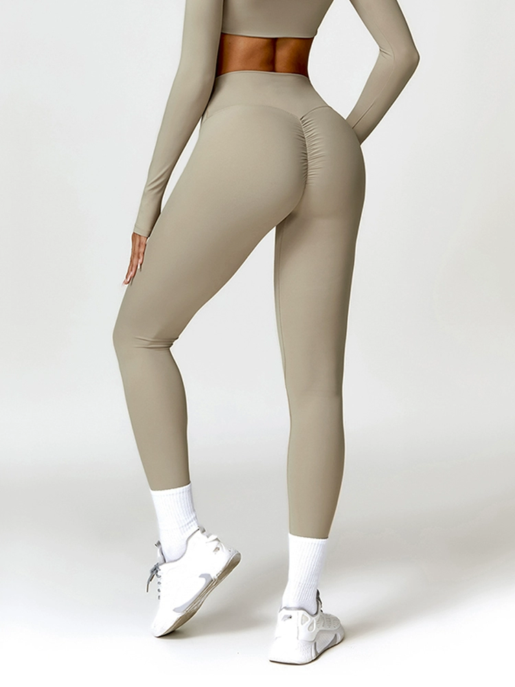 Персиковые бедра фитнес-брюки женские с высокой талией и бедрами обтягивай яркие европейские и американские штаны для йоги бег Быстросохнущий голый спорт X20