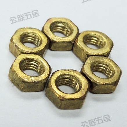 东莞现货供应M5铜六角螺母 精密小螺母 微型螺母