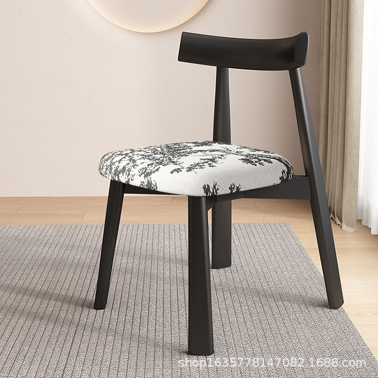 silla de comedor de madera maciza moderna simple, silla de respaldo de restaurante nórdico, estudio, mesa de comedor de hotel, taburetes, fábrica de origen