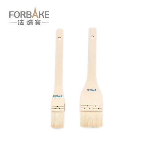 French bakery handmade wool brush, pine wood handle oil brush, Cantonese mooncake egg yolk pastry brush with egg liquid, barbecue brush