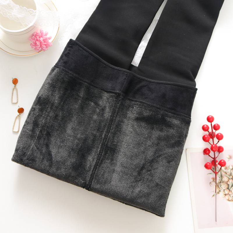 Clearance Winter Fleece-Lined Thick Leggings for Women, Black, Warm, Slimming, Pantyhose, 200g 300g, Footed