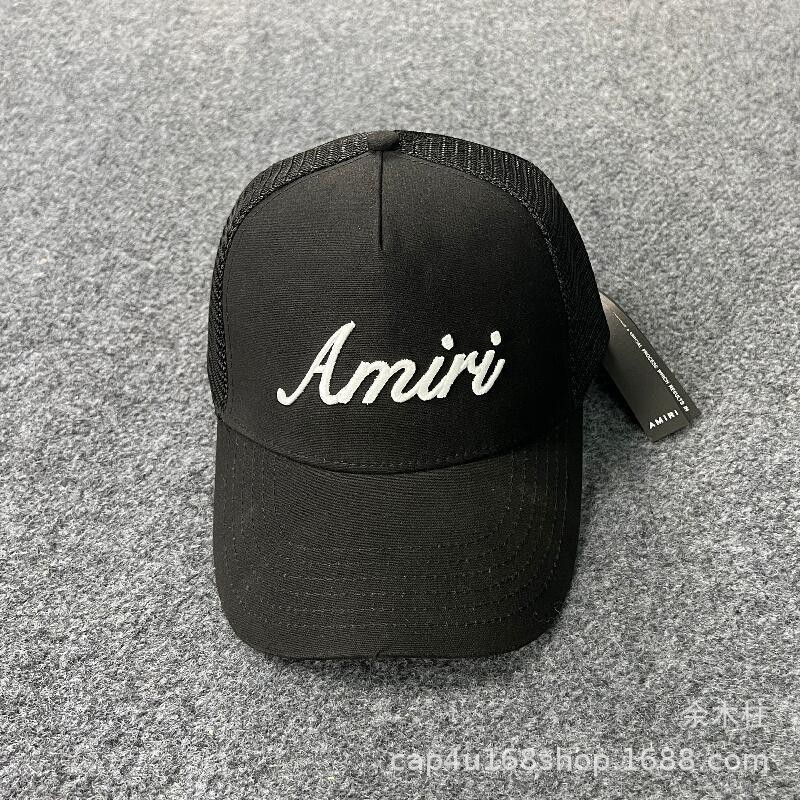AMIRI estilo de calle para hombres y mujeres con el mismo sombrero de béisbol tendencia de protección solar sombrero de béisbol bordado de verano un cabello