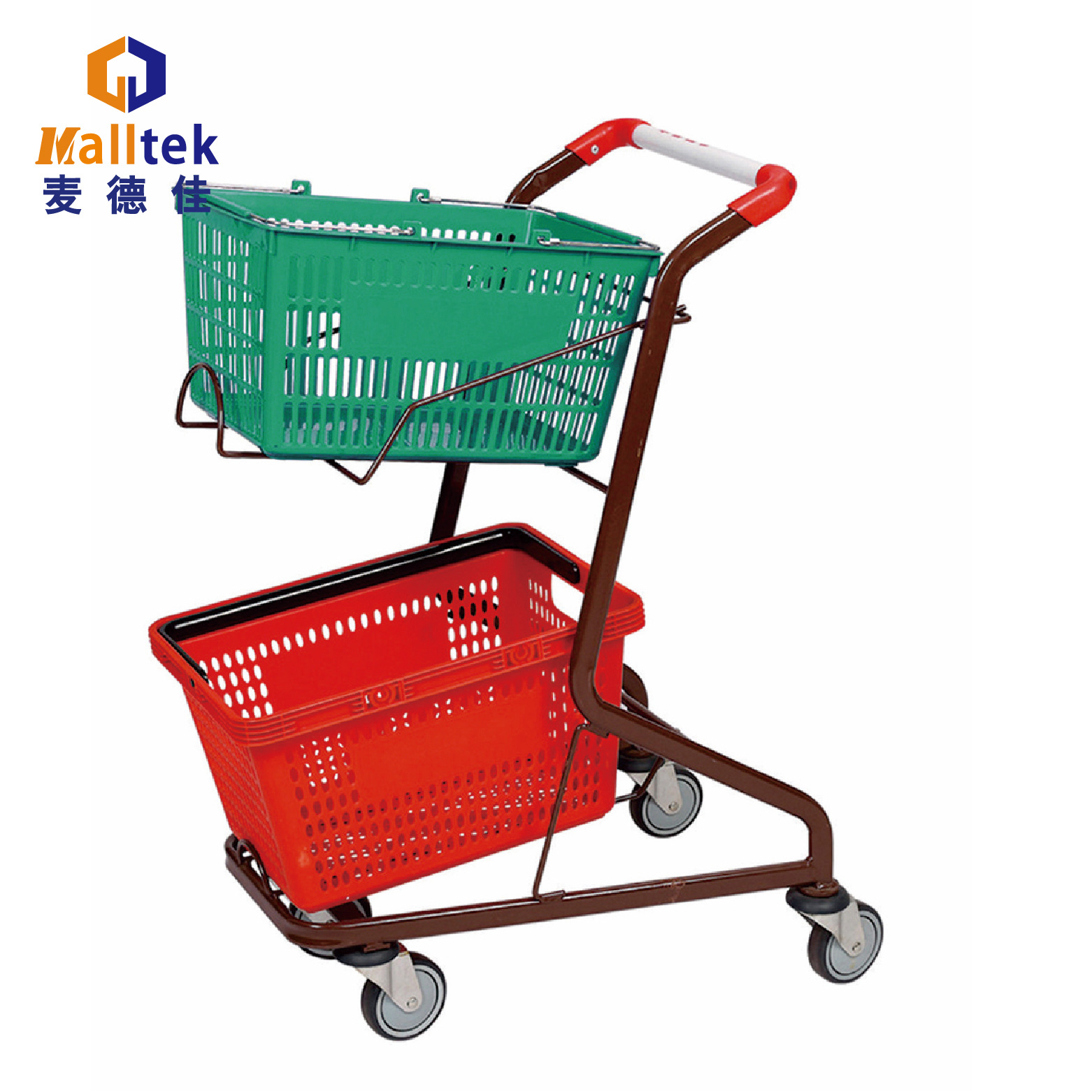 超市便利店提篮车可放手提篮