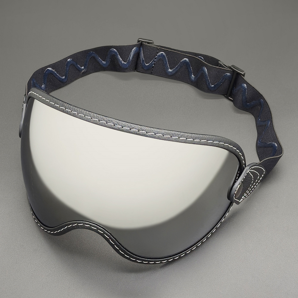 Retro Bubble Mirror Universal Helmet Lens Strap-On Off-Road Goggles Sun Protection Mirror Silicone Non-Slip Easy to Remove