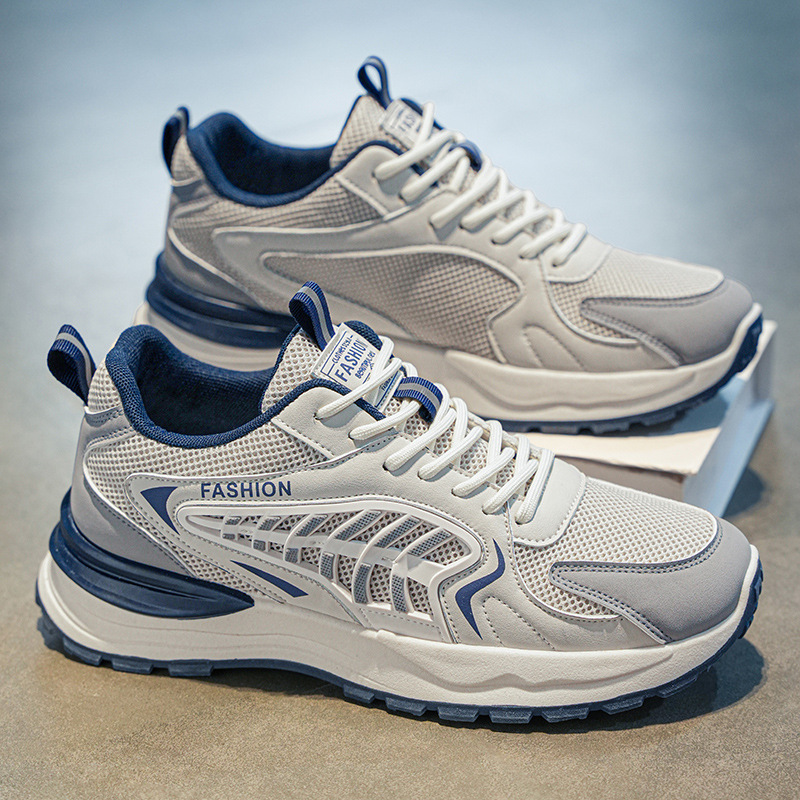 Otoño zapatos de hombre nuevos zapatos de malla transpirables zapatos deportivos de moda para hombres coreanos con suela gruesa zapatos casuales de moda