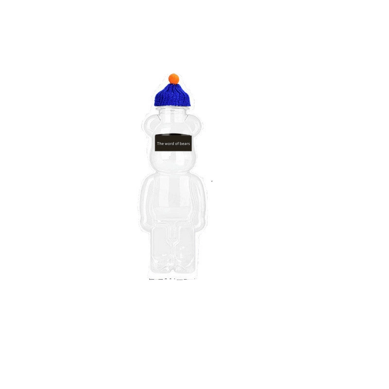  disposable tea cup, cartoon plastic bottle for commercial use, with little bears