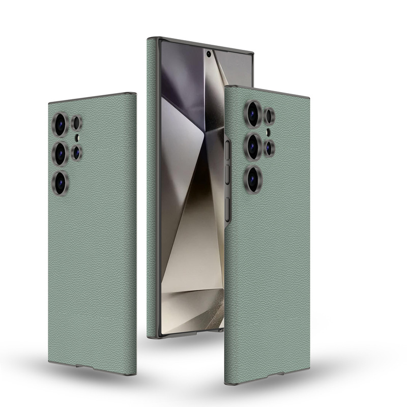 Samsung S24Ultra 携帯電話ケース s24u 肌に優しい無地レザーのフルエッジ曲面ケースに適しています。Amazon でドロップシッピングできます。|undefined