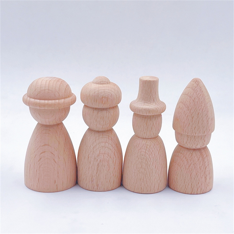 Kinder-Buche bemalte Holzfiguren, Kindergarten DIY Handwerksmaterialien, Montessori-Früherziehungs-Sensorikspielzeug