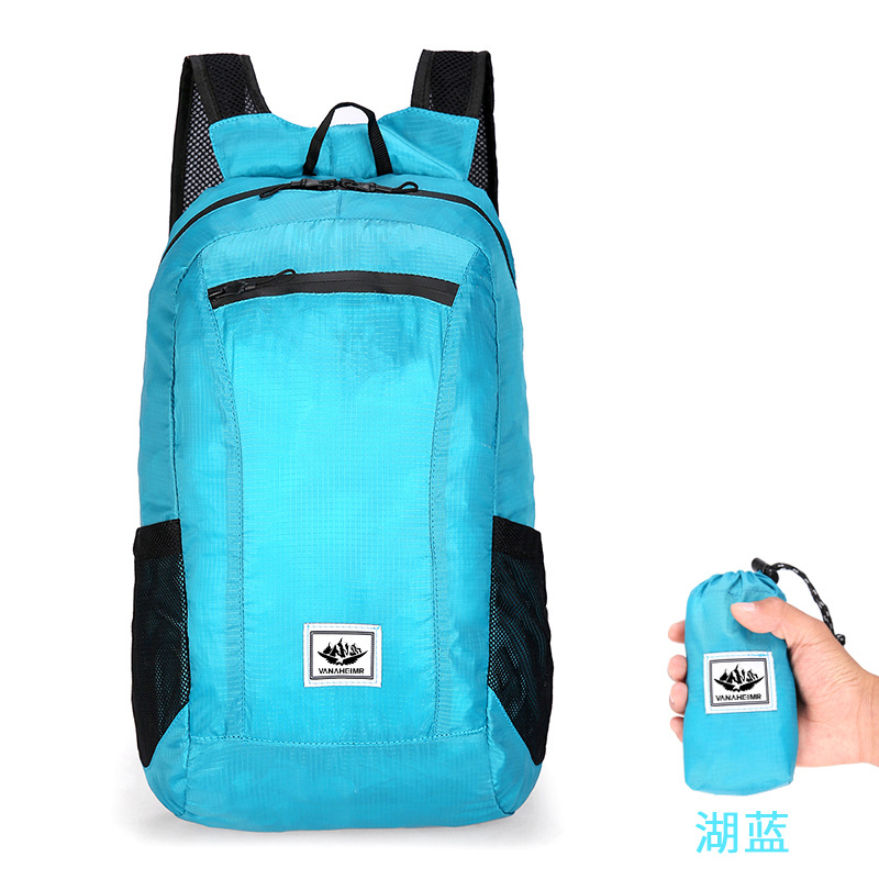 Nuevo colorido plegable bolsa al aire libre mochila impermeable ultra-ligero bolsa de piel viaje Mochila deportiva logotipo imprimible