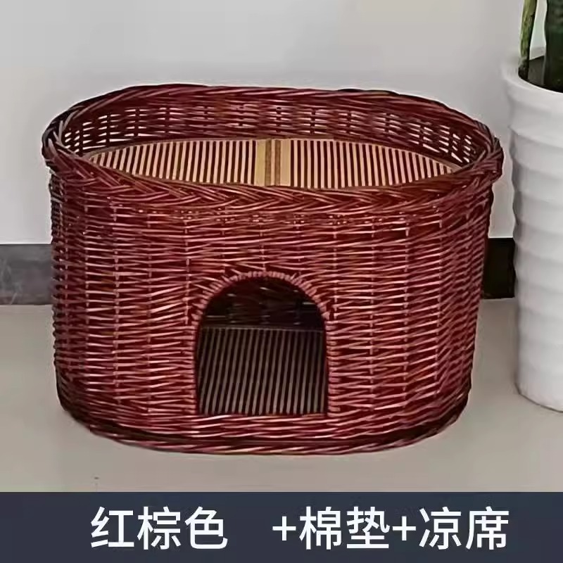 Guarida de ratán para gatos VIP Teddy perrera de mimbre para perros pequeños