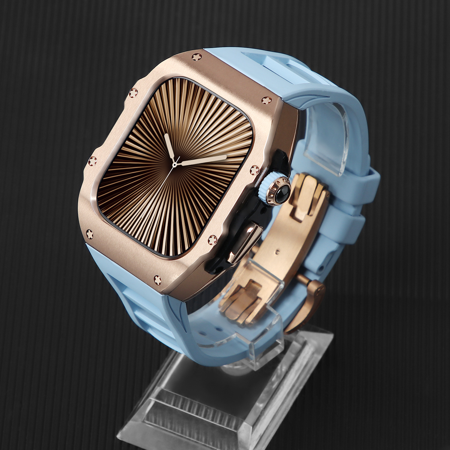 Adecuado para Apple Watch Correa iwatch Ultra10 generación 42/46/49mm acero inoxidable flúor caja de una pieza