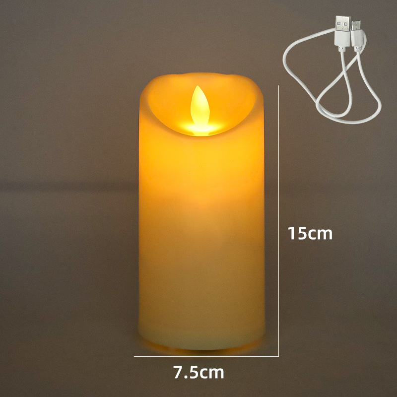 Vela recargable USB lámpara de vela de simulación boda KTV club decoración lámpara led luz de vela electrónica vela transfronteriza