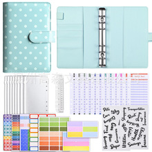 跨境temu爆款A6活页本拉布布创意波点手账本马卡龙现金儿童记账本