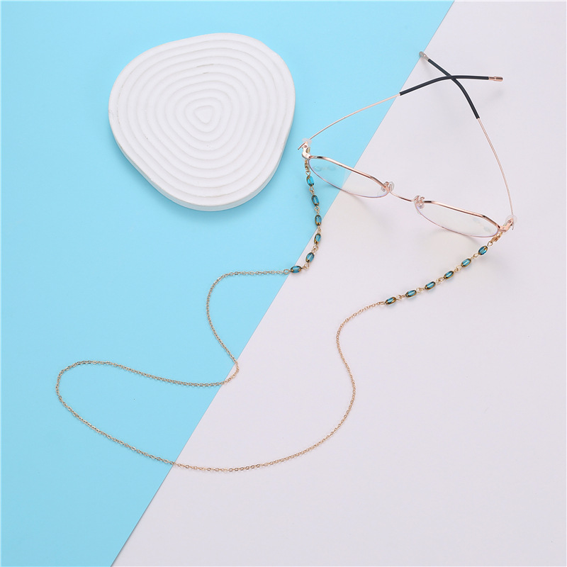 Elegant Business Oval Alloy Crystal Unisex Glasses Chain display picture 4