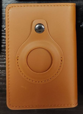 RFID europeo y americano Amazon metal aleación de aluminio titular de la tarjeta Airtag metal 100% cuero genuino Comercio exterior hombres