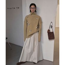 UNITY MODE 设计感可拆立体花高领毛衣女冬季慵懒风宽松针织衫