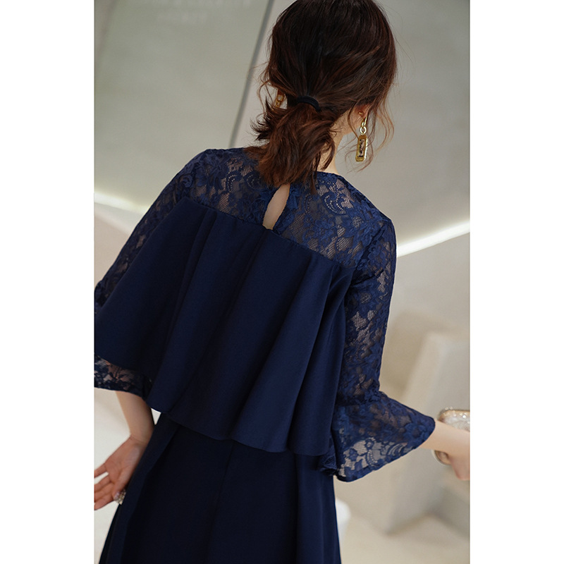 Vestido de Noche Elegante de Longitud Media, Estilo Nuevo de Invierno 2026, Venta al Por Mayor del Fabricante, Vestido Entallado de Longitud Media para Eventos Sociales
