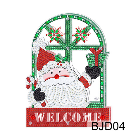 Transfronterizos DIY Diamante Pintura de decoración periférica 5D Navidad muñeco de nieve luz de noche dibujos animados decoración interior pintura de diamantes