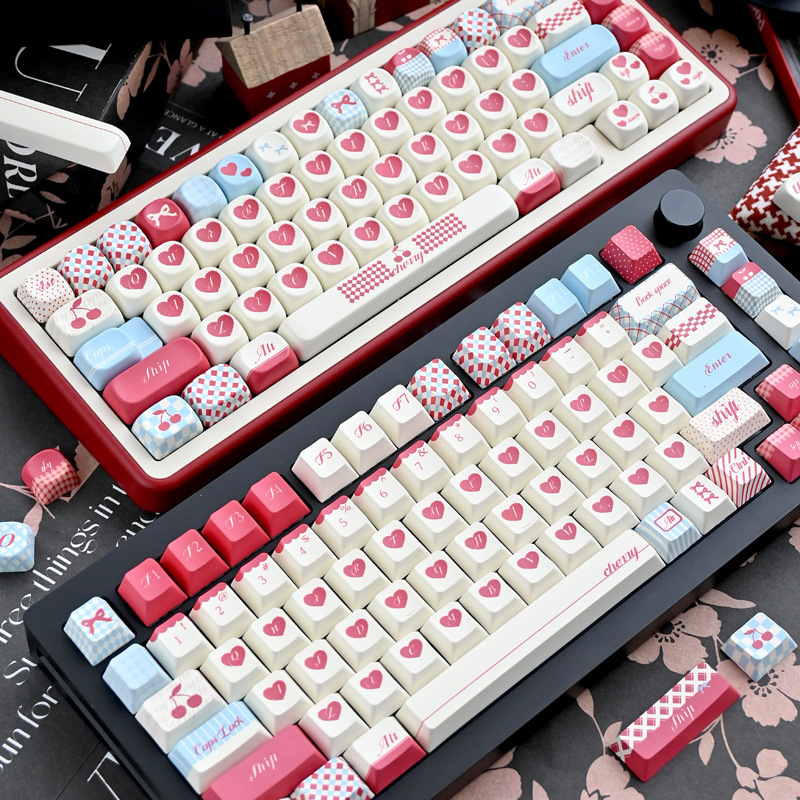 Mint Cherry Valentine's Day Cute MOA Original Factory Five-sided Thermal Sublimation customized mechanical keyboard keycaps