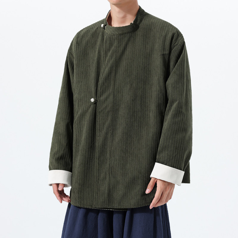 Cross-border 2026 Autumn/Winter New Chinese Style Wei and Jin Dynasty Ancient Style Reversible Hanfu Chinese Style Ming Dynasty Robe Jacket Men's Coat Cross-border 2026 Autumn/Winter New Chinese Style Wei and Jin Dynasty Ancient Style Reversible Hanfu Chinese Style Ming Dynasty Robe Jacket Men's Coat