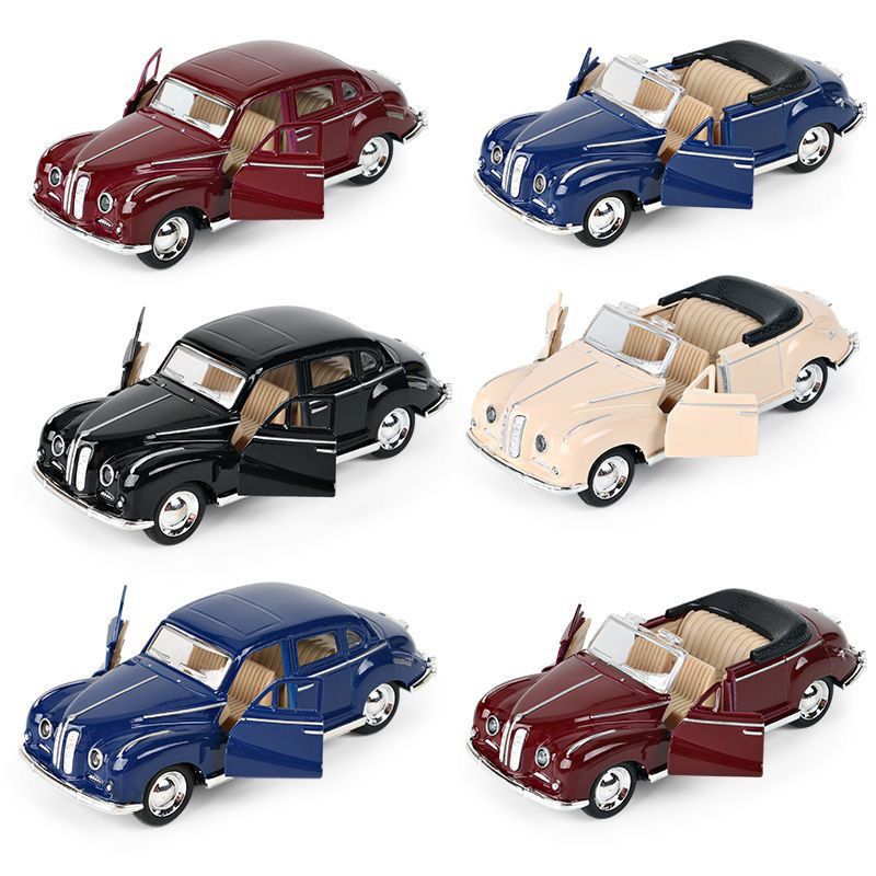 Envío gratis aleación de doble puerta retro convertible coche clásico modelo de coche niño niño juguete pastel horneado