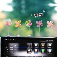 2024新款小風車旋轉陀螺創意裝飾品小擺件中控台車內飾品女士可愛