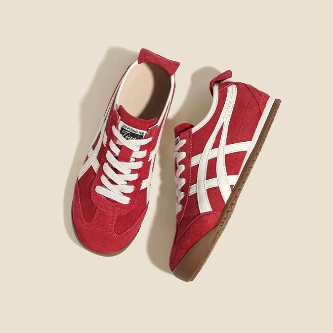 Кожа версия! Ретро красная немецкая обувь женская 2025 новая дикая удобная плоская спортивная обувь на шнуровке