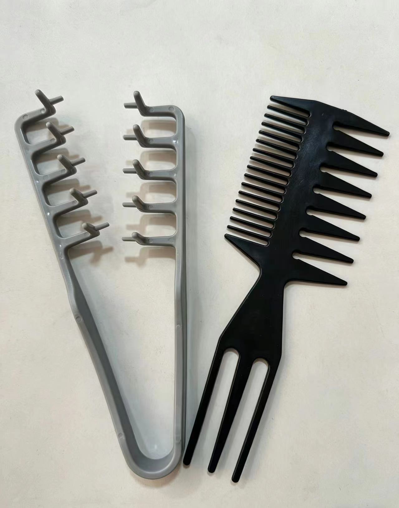 Peine de cola puntiaguda de zona de peinado de disco, fibra de carbono, antiestática, resistencia a altas temperaturas, dientes densos, peluquería profesional
