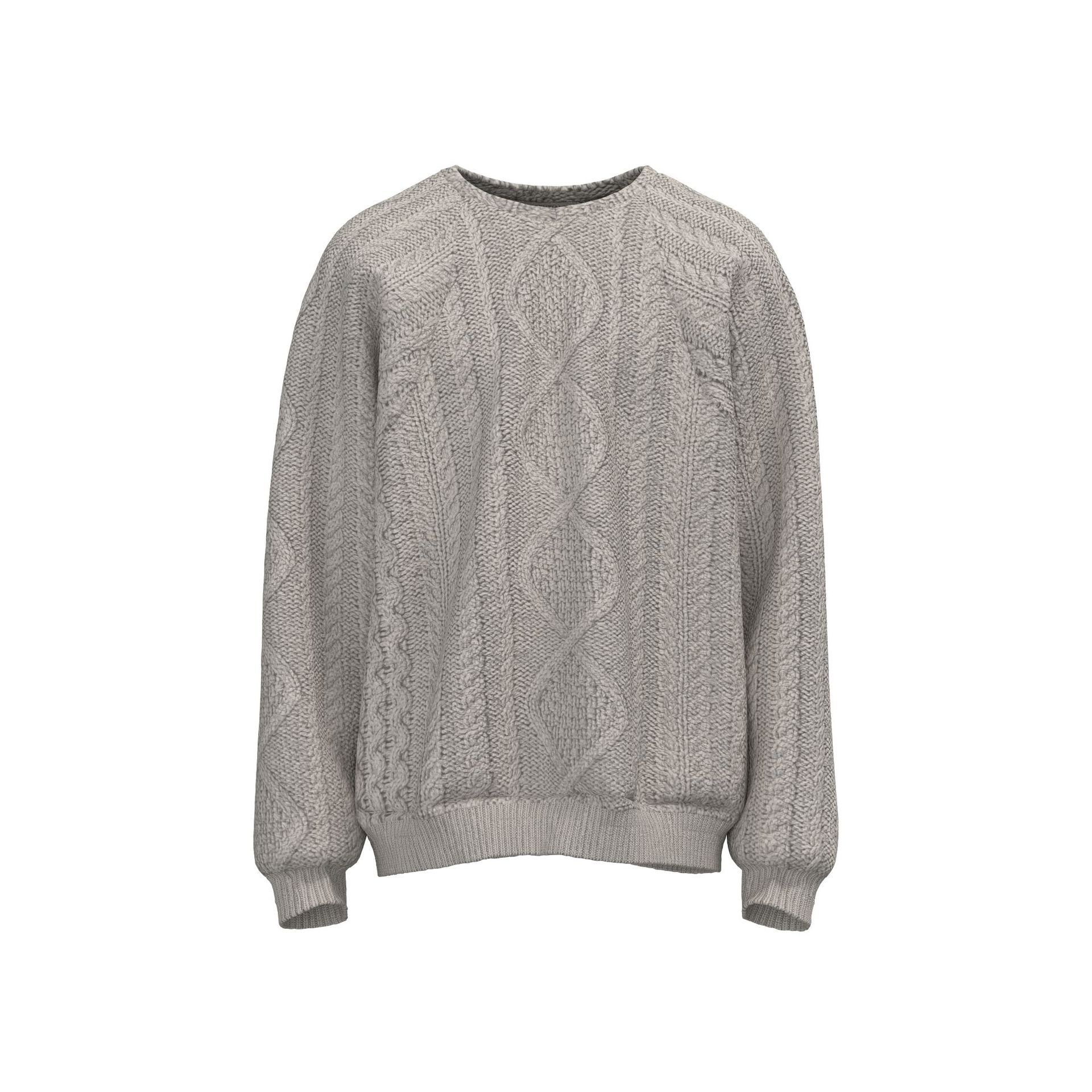 Men's Hand Knitted Crew Neck Sweater High Street Pullover_voghion.com
