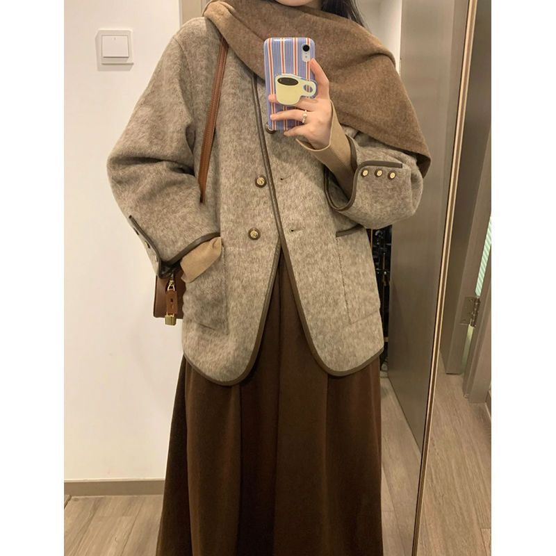 春秋款韩版显瘦保暖小香风外套女美拉德小个子法式休闲上衣潮|undefined
