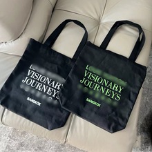 跨境 曼谷展览vip礼遇帆布包黑白 黑银两色购物袋可单肩可手提