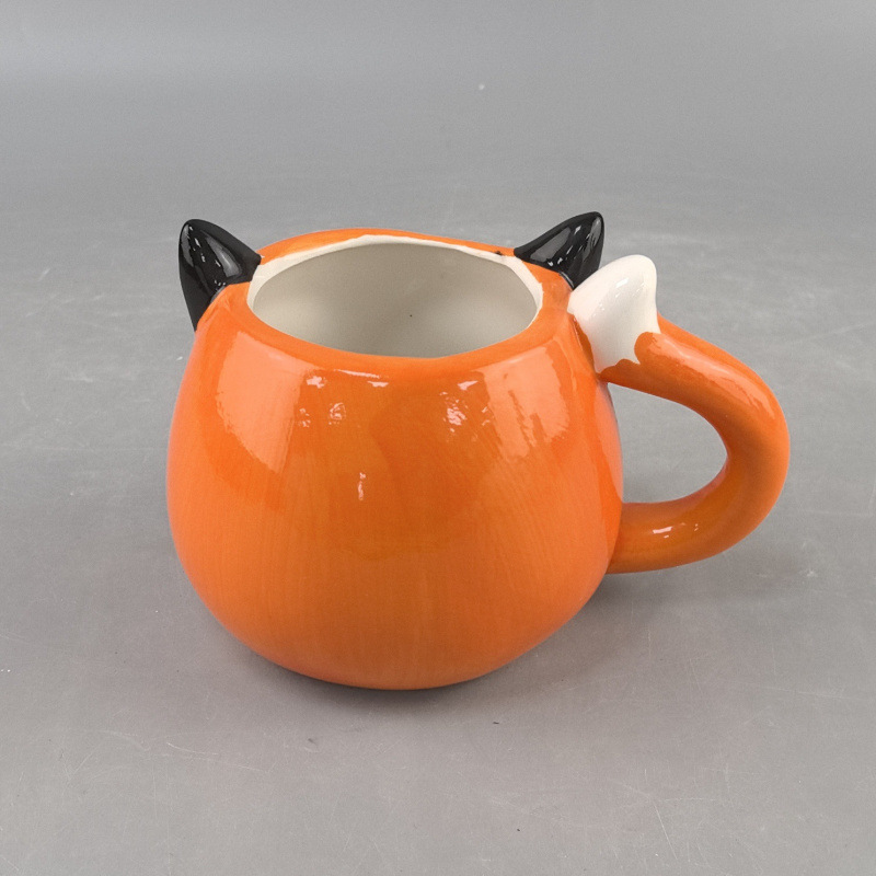 Selección estricta de tazas de cerámica, tazas de zorro encantadoras, tazas de leche de dibujos animados, tazas de agua de animales