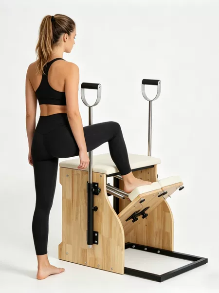 High-Quality Fitness Equipment, Oak Iron Frame Stable Step Chair, Factory Direct Supply of Fitness Equipment, Pilates Equipment