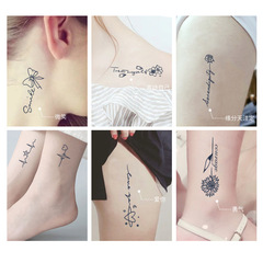Cross-border juice tattoo sticker wholesale English sentence neck collarbone tattoo sticker, long-lasting waterproof and non-reflective