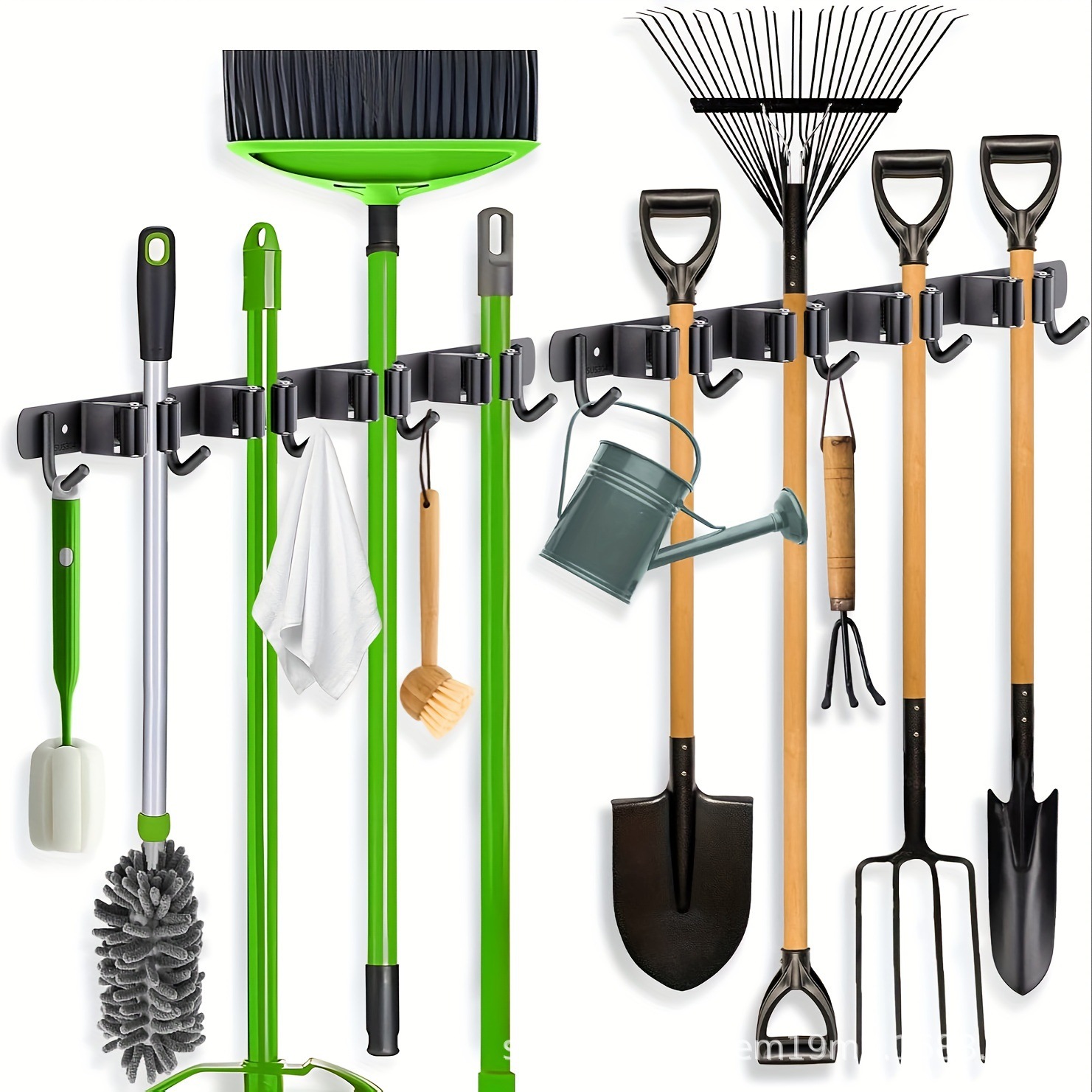 Cross-border stainless steel mop rack mop clip broom hook toilet wall-mounted mop storage rack