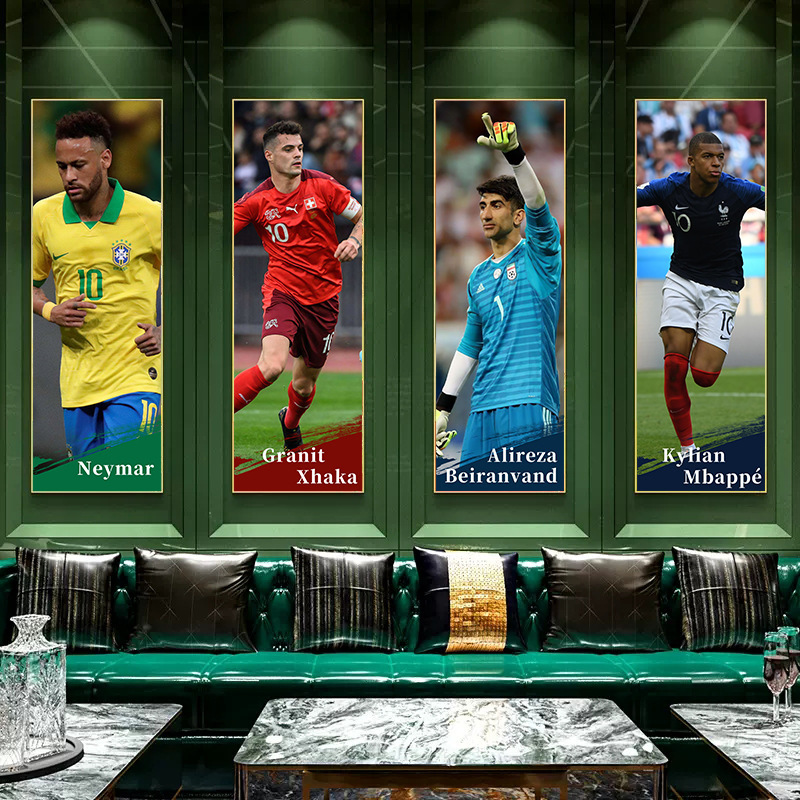 背景壁クラブ壁画ワールドカップサッカースタースポーツ宝くじバーktvバッグ間掛け絵装飾画|undefined