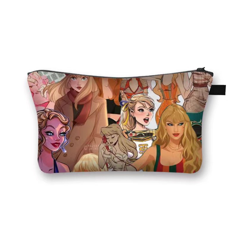 Amazon estilo caliente Taylor Swift bolsa de cosméticos bolsa de almacenamiento de gran capacidad bolsa de mano de moda con estampado femenino de moho