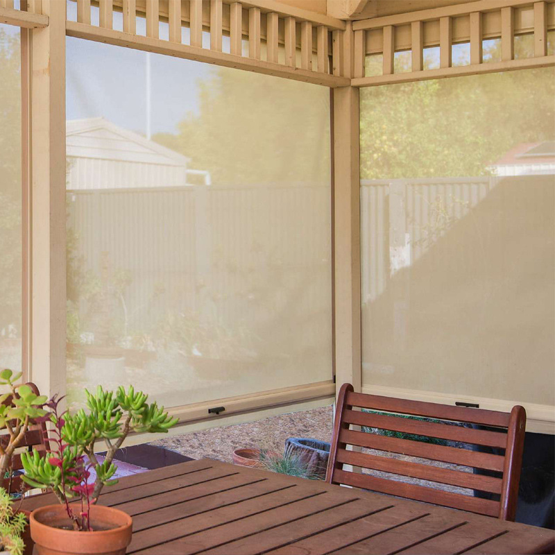 Cortina de apertura eléctrica a prueba de viento al aire libre cortina de apertura eléctrica a prueba de viento villa hotel patio inteligente cortina a prueba de viento al por mayor