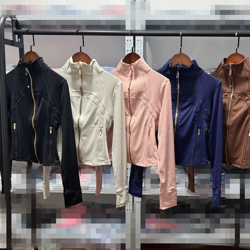 Lulu Original Define Short Stand Collar Jacket New Style Yoga Running Women's Slim Fit Elastic Shaping Jacket Lulu Original Define Short Stand Collar Jacket New Style Yoga Running Women's Slim Fit Elastic Shaping Jacket