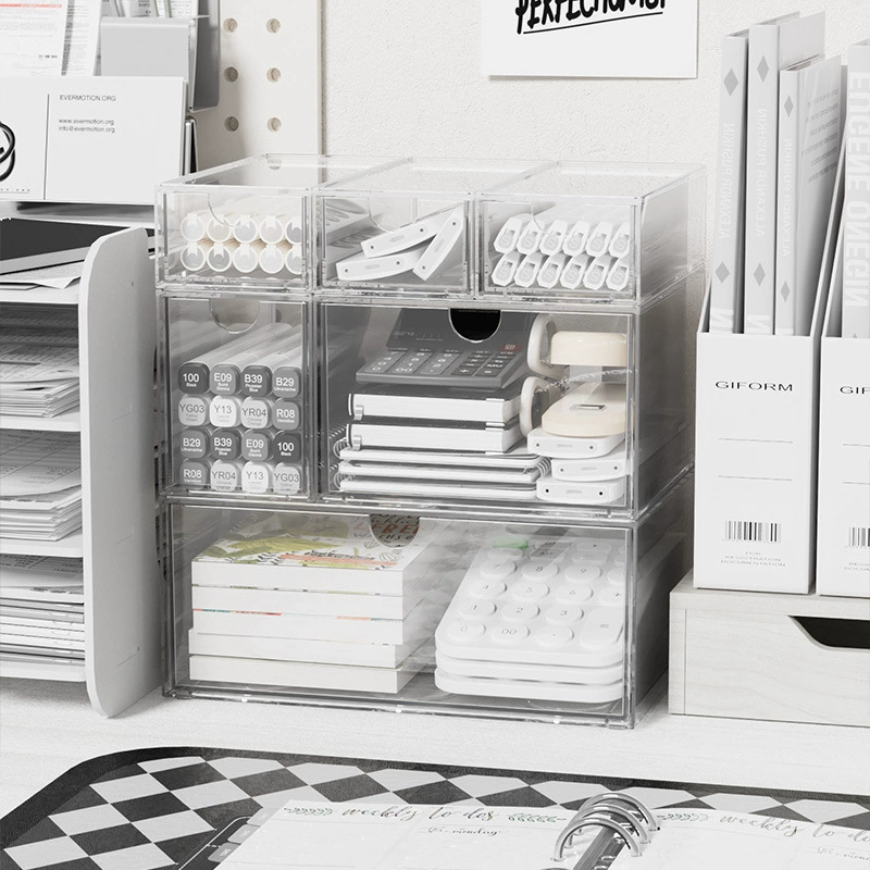 Настольный ящик для хранения косметических масок, акриловый прозрачный штабелируемый многослойный ящик для хранения средств по уходу за кожей