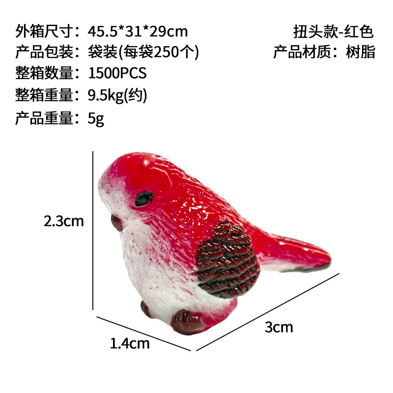 Adornos de pájaros de dibujos animados lindos, micropaisaje de musgo, accesorios carnosos, jardinería, plantas, animales, artesanías, adornos