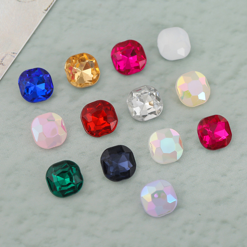 Factory Direct Sales Nail Art Jewelry Multi-Faceted Pointed Fat Square Acrylic Diamond Super Flash Crystal Large Diamond Nail Pile Diamond Accessories