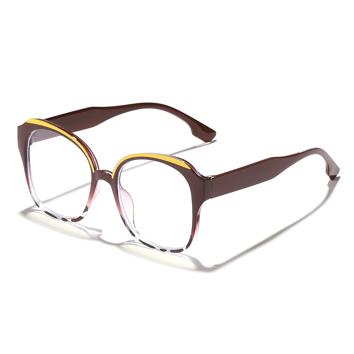 Nuevo estilo al por mayor marco grande cuadrado anti-azul marco de gafas de mujer color de empalme celebridades de Internet europeas y americanas moda con espejo plano