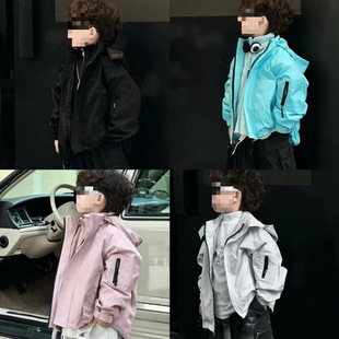 Boys' Spring and Autumn Coat New Style Charge Clothes Three-in-One Outdoor Coat for Boys and Girls fleece-lined Two-Piece Windbreaker