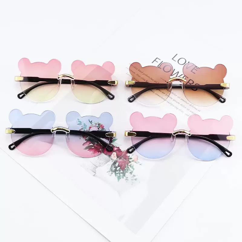 2025爆款儿童太阳镜眼镜潮时尚宝宝墨镜眼睛女男童可爱卡通烫金