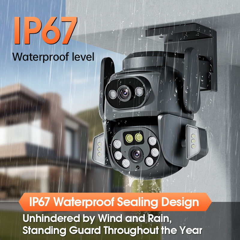 3D Positioning Mobile Phone Gun Ball WiFi Surveillance Camera Dual Screen Outdoor Waterproof Full Color Night Vision_voghion.com