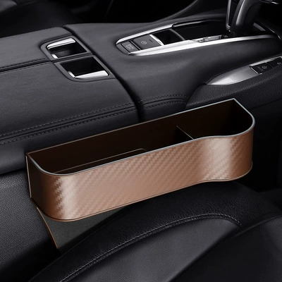 Gap Storage Box Car Supplies: Car storage bag/box - carbon-fiber-pattern-plastic-co-driver-brown